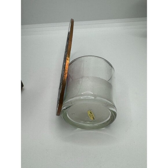 Stained Glass Poinsettia Oval Panel Candle Holder Decor On Textured Glass - Picture 7 of 10